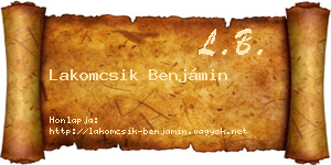 Lakomcsik Benjámin névjegykártya